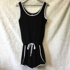 Xersion Black Sleeveless Terrycloth Romper